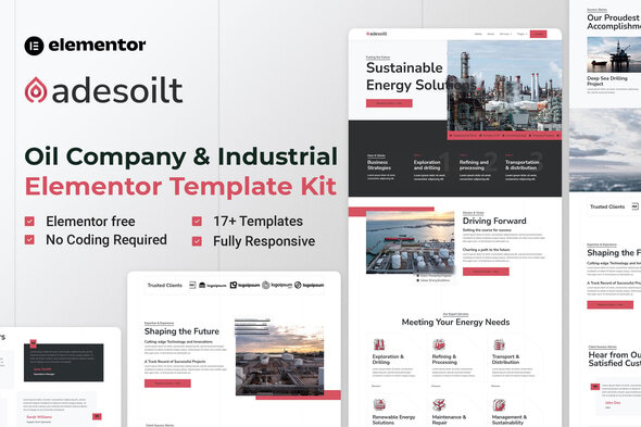 Adesoilt - Oil Company & Industrial Elementor Template Kit Adesoilt - Oil Company & Industrial Elementor Template Kit