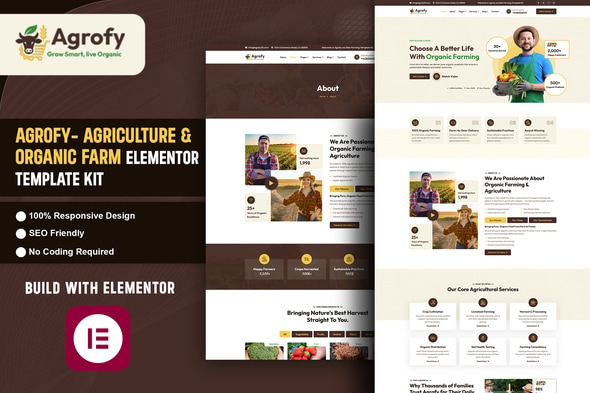 Agrofy - Agriculture & Organic Farm Elementor Template Kit Agrofy - Agriculture & Organic Farm Elementor Template Kit