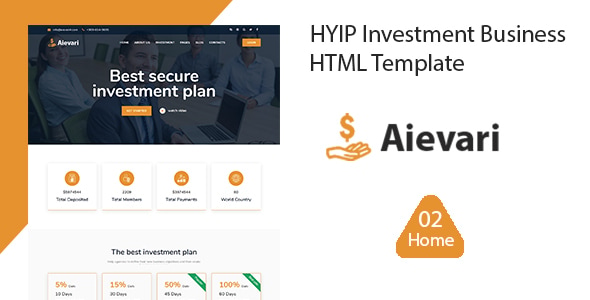 Aievari - HYIP Investment Business HTML Template Aievari - HYIP Investment Business HTML Template