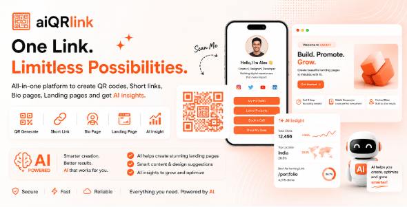 aiQRlink - QR Code, Landing Page & Bio page Builder SaaS aiQRlink - QR Code, Landing Page & Bio page Builder SaaS