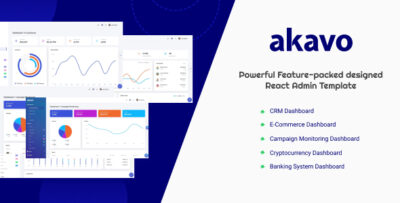 Akavo - React + HTML + Dark Admin Template