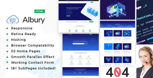 Albury - Responsive Hosting, Domain and Technology Template Albury - Responsive Hosting, Domain and Technology Template