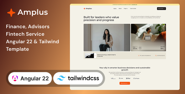 Amplus - Finance, Advisors Fintech Service Angular 22 & Tailwind CSS 4 Template Amplus - Finance, Advisors Fintech Service Angular 22 & Tailwind CSS 4 Template