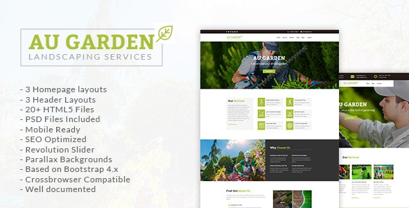 Au Garden - Landscaping & Gardening HTML5 Template Au Garden - Landscaping & Gardening HTML5 Template