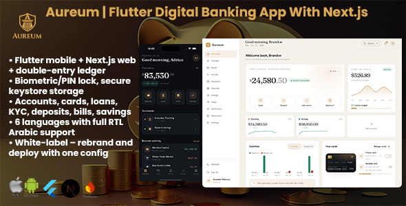 Aureum | Digital Banking Flutter App With Next.js Web Script Aureum | Digital Banking Flutter App With Next.js Web Script