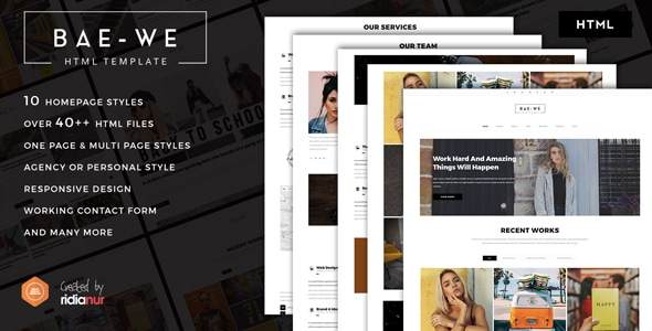 Baewe - Responsive One & Multi Page Portfolio HTML Template Baewe - Responsive One & Multi Page Portfolio HTML Template