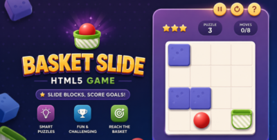 Basket Slide | HTML5 Basketball Puzzle Game | Mobile Responsive
