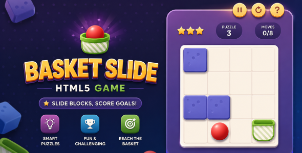 Basket Slide | HTML5 Basketball Puzzle Game | Mobile Responsive Basket Slide | HTML5 Basketball Puzzle Game | Mobile Responsive