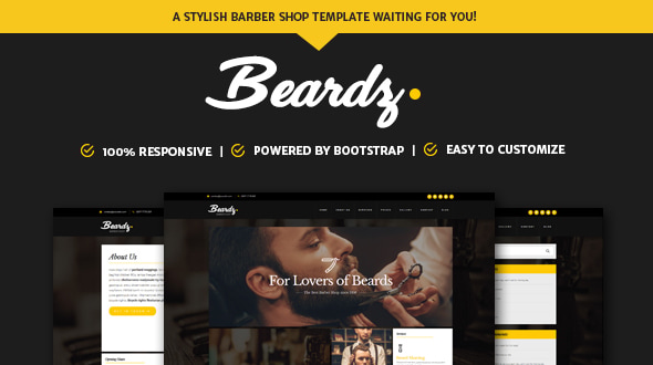 Beardz: Barbershop, Barbers & Hair Salon Interactive Template Beardz: Barbershop, Barbers & Hair Salon Interactive Template