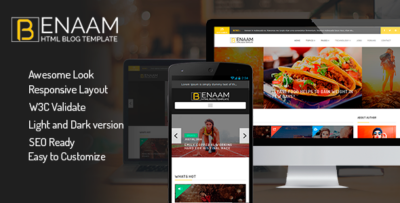 Benaam  Modern Blog / Megazine / News / Video Template