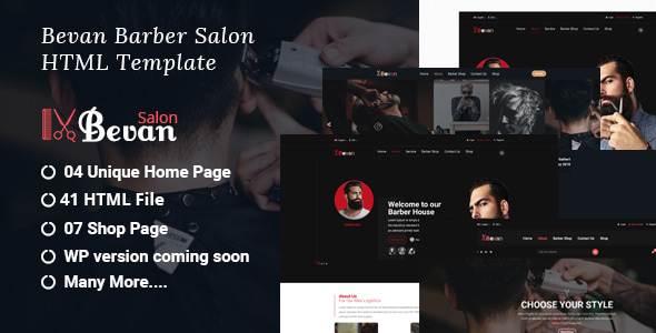 Bevan - Barber Salon Bootstrap 4 HTML Template Bevan - Barber Salon Bootstrap 4 HTML Template