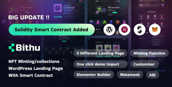 Bithu - NFT Minting/Collection WordPress Theme Bithu - NFT Minting/Collection WordPress Theme