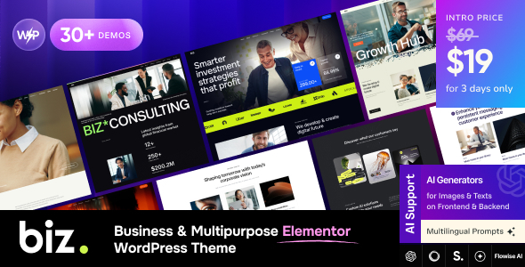 Biz - Business & Multipurpose Elementor WordPress Theme Biz - Business & Multipurpose Elementor WordPress Theme