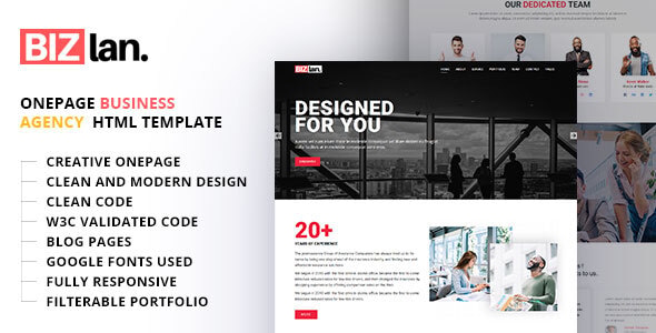 Bizlan - Onepage Business HTML Template Bizlan - Onepage Business HTML Template