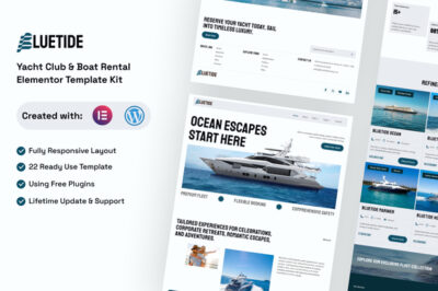Bluetide - Yacht Club & Boat Rental Elementor Template Kit