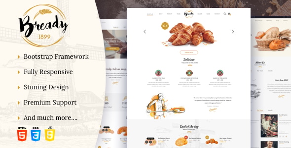 Bready - Bakery, Cakery & Food Template Bready - Bakery, Cakery & Food Template