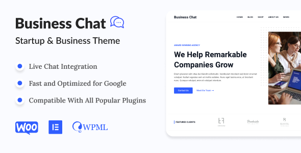 Business Chat - Startup & Business WordPress Theme Business Chat - Startup & Business WordPress Theme