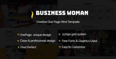 Business Woman- Creative One Page HTML Template.