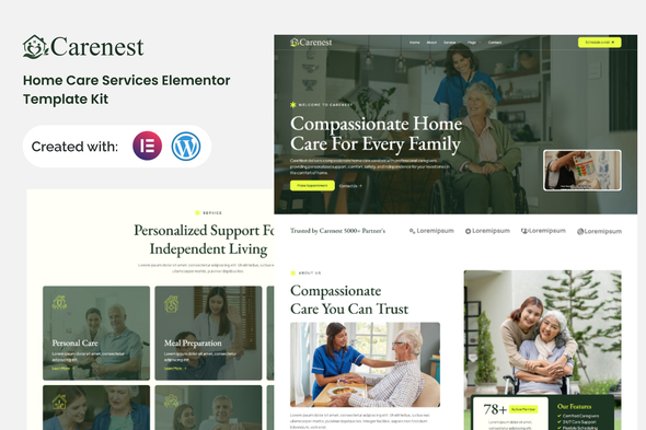 Carenest - Home Care Services Elementor Template Kit Carenest - Home Care Services Elementor Template Kit
