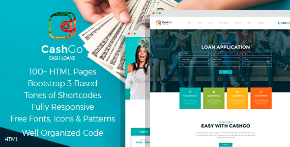 CashGo - Fast Loan Financial Company HTML Template with Visual Page Builder CashGo - Fast Loan Financial Company HTML Template with Visual Page Builder