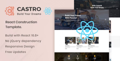 Castro - React Construction Company Website Template