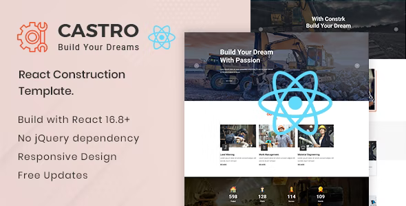 Castro – React Construction Company Website Template Castro – React Construction Company Website Template