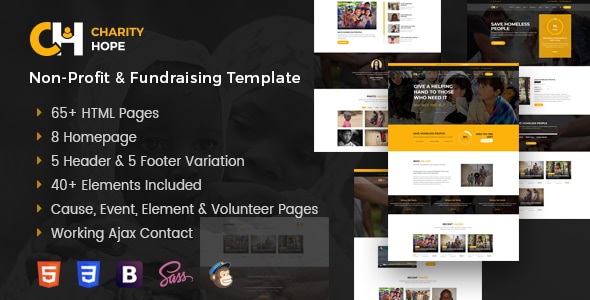 Charity Hope - Non-Profit and Fundraising Template Charity Hope - Non-Profit and Fundraising Template