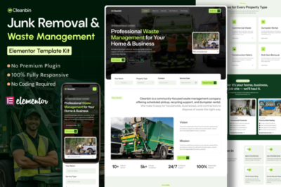 Cleanbin - Junk Removal & Waste Management Elementor Template Kit
