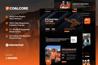 CoalCore - Mining Company Elementor Template Kit