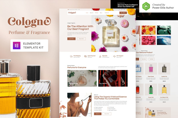 Cologne – Perfume & Fragrance Elementor Template Kit Cologne – Perfume & Fragrance Elementor Template Kit