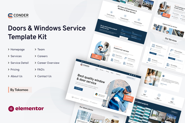 Conder - Doors & Windows Service Elementor Pro Template Kit Conder - Doors & Windows Service Elementor Pro Template Kit