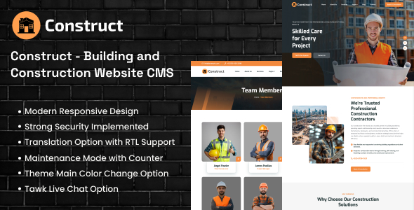 Construct - Building and Construction Website CMS Construct - Building and Construction Website CMS