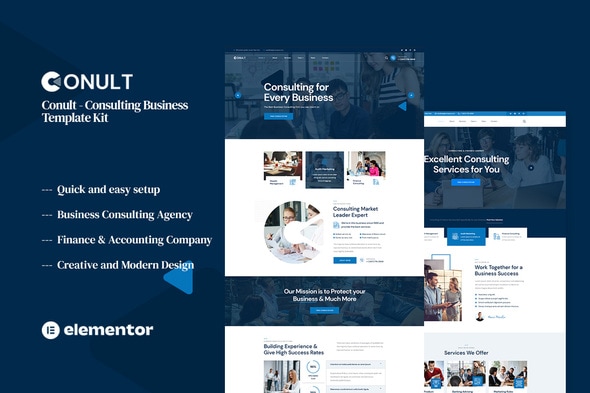 Conult - Consulting Business Elementor Template Kit Conult - Consulting Business Elementor Template Kit