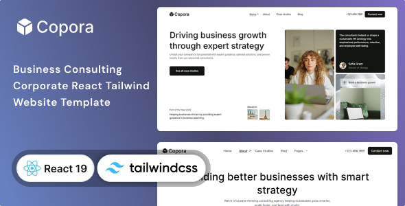 Copora - Business Consulting React 19 & Tailwind CSS 4 Template Copora - Business Consulting React 19 & Tailwind CSS 4 Template