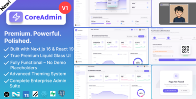 CoreAdmin - Next.js Admin Dashboard Template | React 19, Tailwind CSS, SaaS, CRM, Analytics, AI Apps