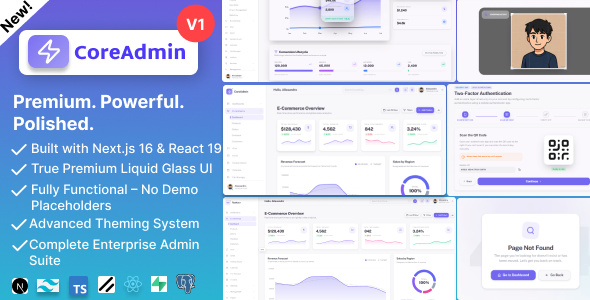 CoreAdmin - Next.js Admin Dashboard Template | React 19, Tailwind CSS, SaaS, CRM, Analytics, AI Apps CoreAdmin - Next.js Admin Dashboard Template | React 19, Tailwind CSS, SaaS, CRM, Analytics, AI Apps