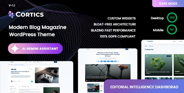 Cortics - Modern Thematic Blog & Magazine WordPress Theme Cortics - Modern Thematic Blog & Magazine WordPress Theme