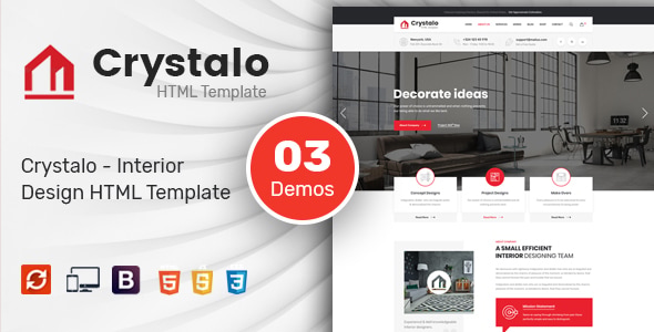 Crystalo - Interior Design HTML Template Crystalo - Interior Design HTML Template