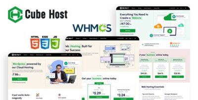 Cube Host Hosting HTML and WHMCS Template