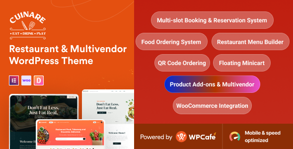 Cuinare - Restaurant WordPress Theme (Multivendor) Cuinare - Restaurant WordPress Theme (Multivendor)