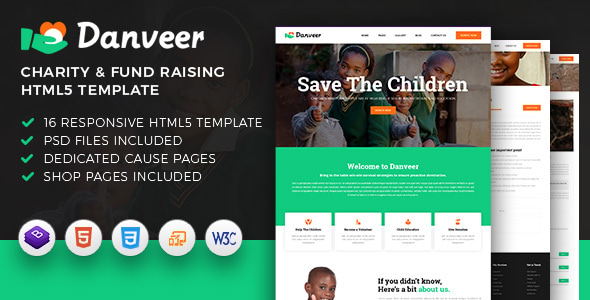 Danveer | Charity & Fund Raising Responsive HTML5 Template Danveer | Charity & Fund Raising Responsive HTML5 Template