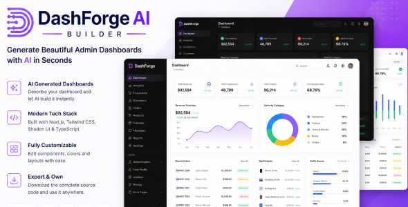 DashForge AI - AI Dashboard Builder for Next.js & ShadCN UI DashForge AI - AI Dashboard Builder for Next.js & ShadCN UI