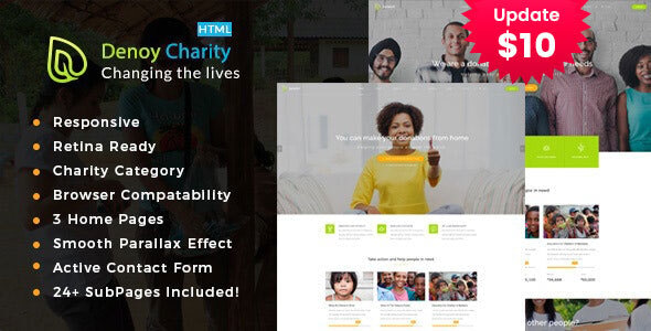 Denoy || Responsive HTML Template for Charity & Fund Raising Denoy || Responsive HTML Template for Charity & Fund Raising