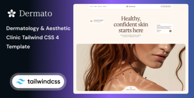 Dermato - Dermatology & Aesthetic Clinic Tailwind CSS 4 Template