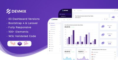 Devmix - Bootstrap 4 + Laravel Admin Dashboard Template