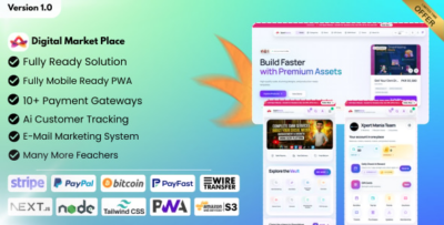 Digital Product Marketplace | Next.js Store, SMM Panel, PWA, POS, Wallet & Marketing Automation - JS