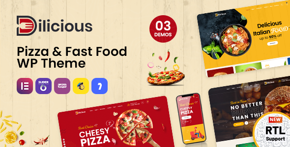 Dilicious - Pizza & Fast Food WordPress Theme + RTL Dilicious - Pizza & Fast Food WordPress Theme + RTL