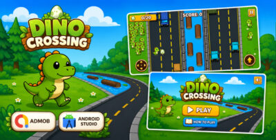 Dino Crossing - Android Studio Arcade Game with AdMob Ads