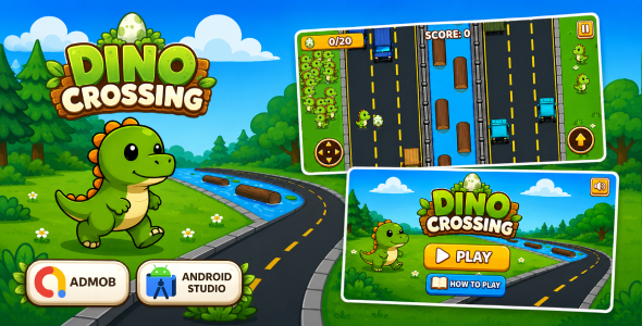 Dino Crossing - Android Studio Arcade Game with AdMob Ads Dino Crossing - Android Studio Arcade Game with AdMob Ads