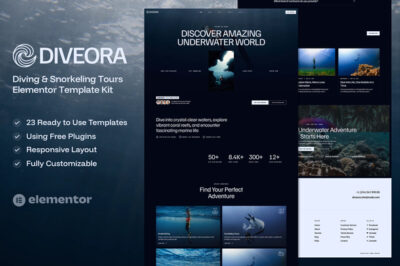 Diveora - Diving & Snorkeling Tours Elementor Template Kit